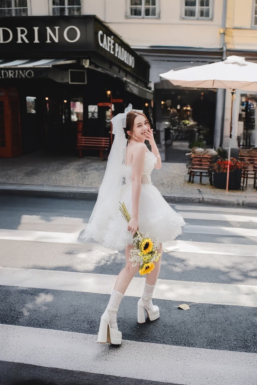 兩穿式蛋糕裙短婚紗 台北禮服租借 ROYAL MANSION 蘿亞結婚精品