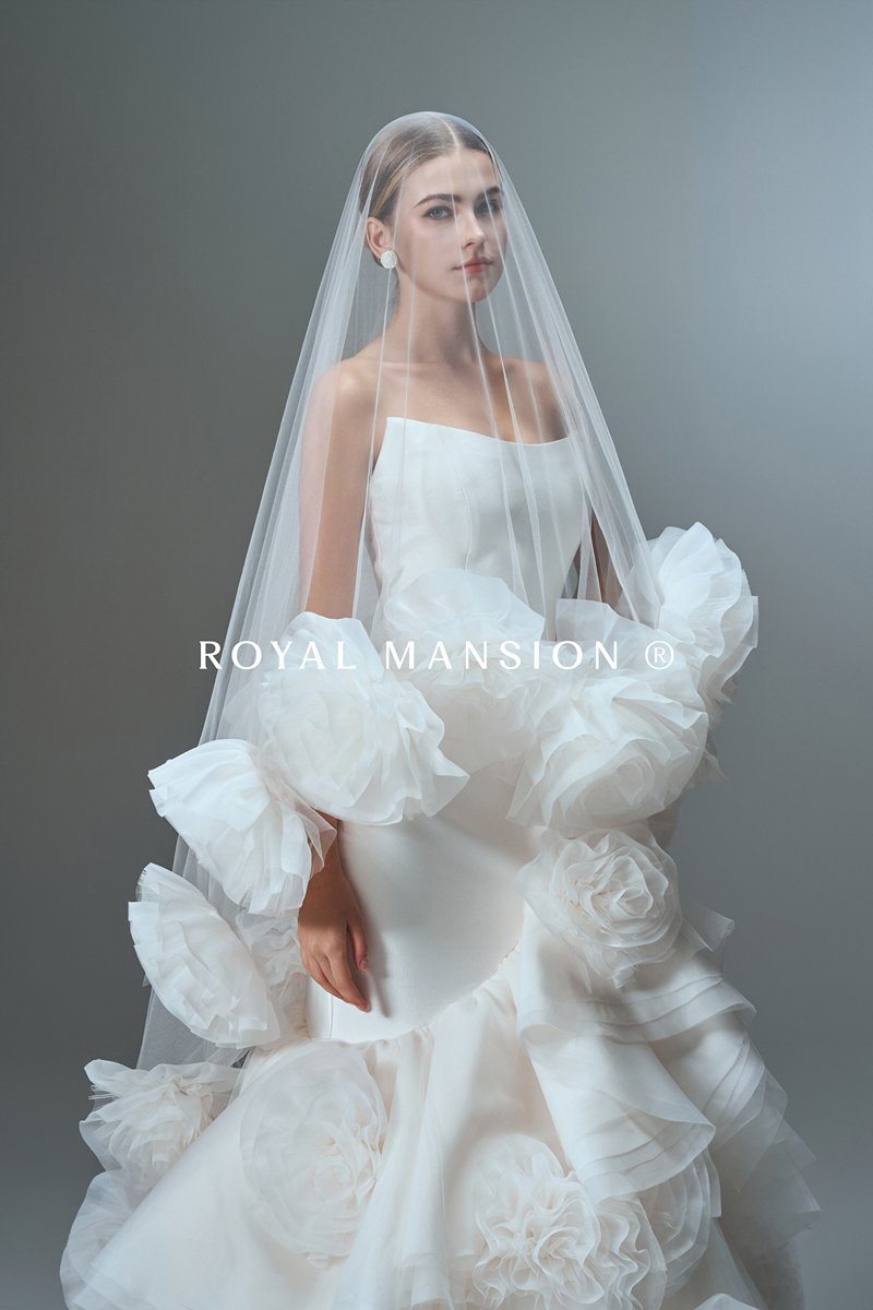 2026法式高訂-月華盛放.緞面花朵魚尾禮服 ROYAL MANSION 蘿亞結婚精品