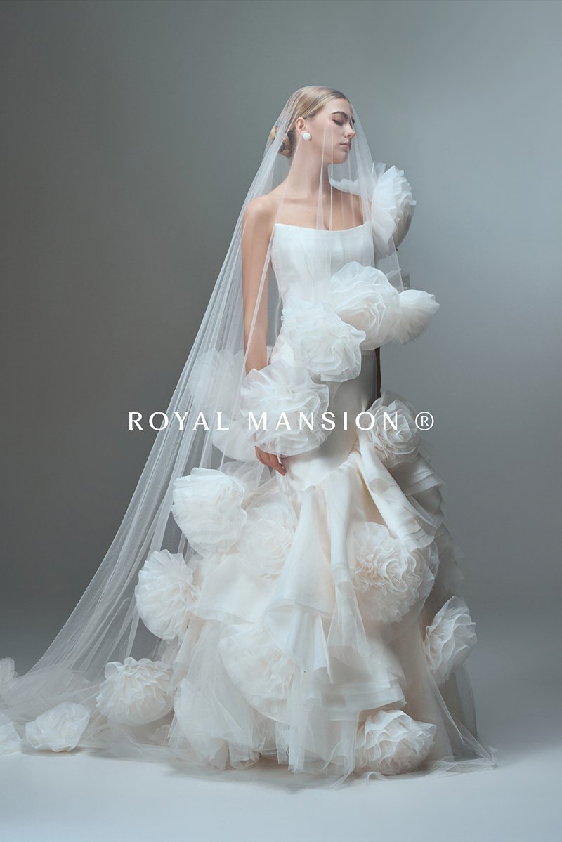 2026法式高訂-月華盛放.緞面花朵魚尾禮服 ROYAL MANSION 蘿亞結婚精品