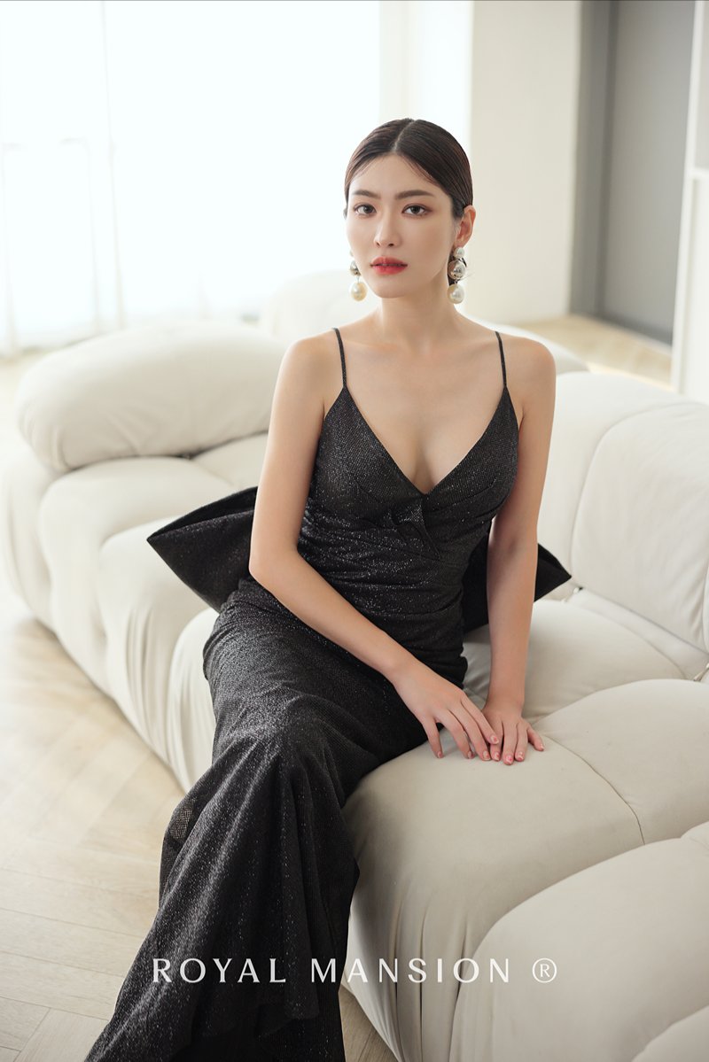 黑色禮服-黑色婚紗-黑色晚禮服-法式冷艷魚尾晚禮服1-台北禮服租借 ROYAL MANSION 蘿亞結婚精品