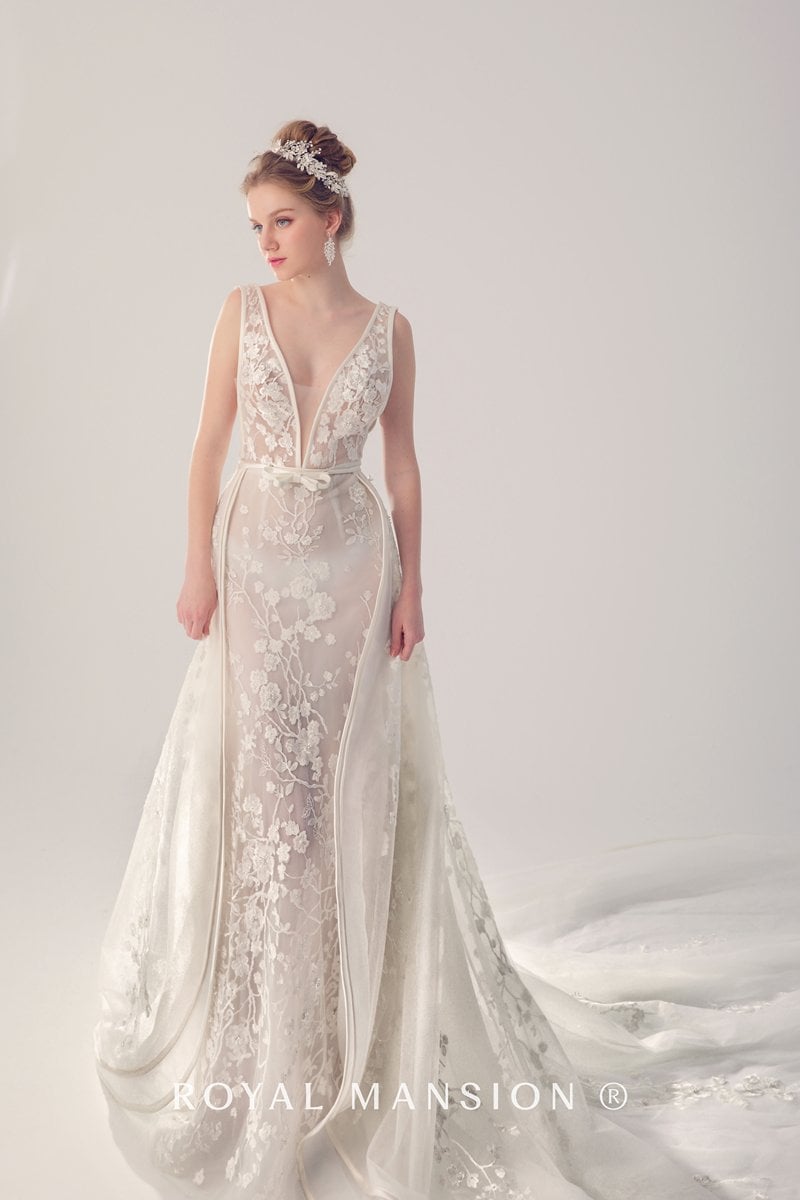 蕾絲雕花透膚裸紗 (2) -台北禮服租借 ROYAL MANSION 蘿亞結婚精品