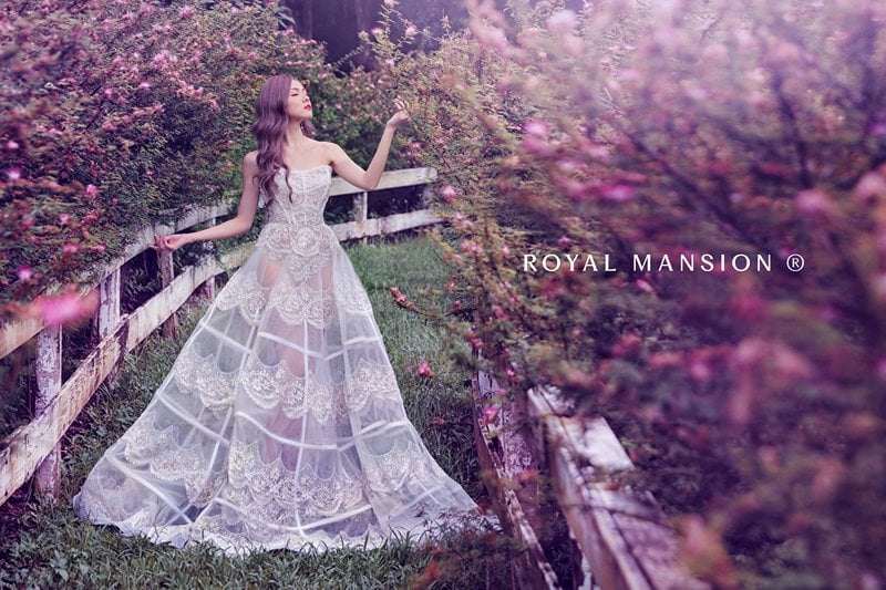 魚骨裙蕾絲刻花裸紗 -台北禮服租借 ROYAL MANSION 蘿亞結婚精品